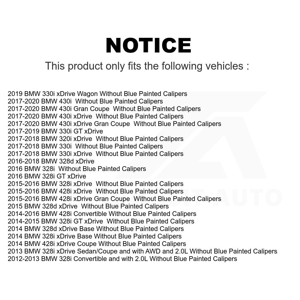 Front Rear Ceramic Brake Pads Parking Shoes Kit For BMW 328i xDrive 330i 428i GT