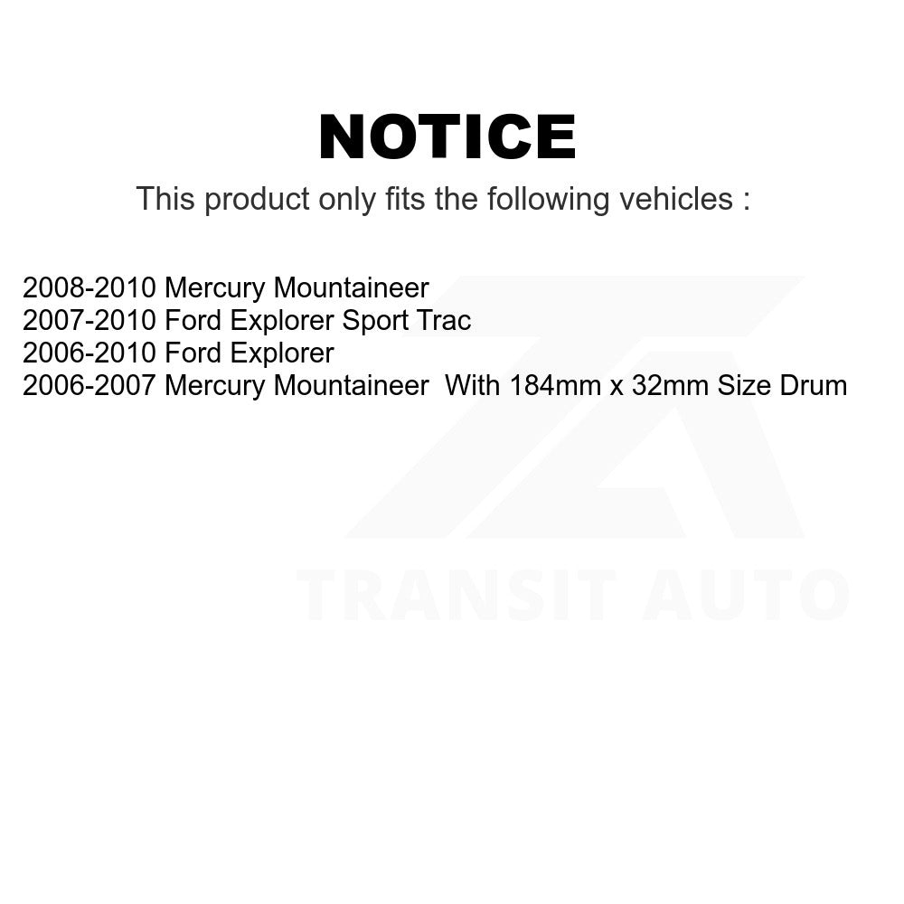 Front Rear Ceramic Brake Pads And Parking Shoes Kit For Ford Explorer Sport Trac