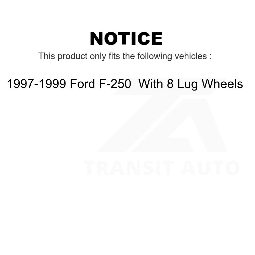 Front Rear Ceramic Brake Pads Parking Shoes Kit For Ford F-250 With 8 Lug Wheels