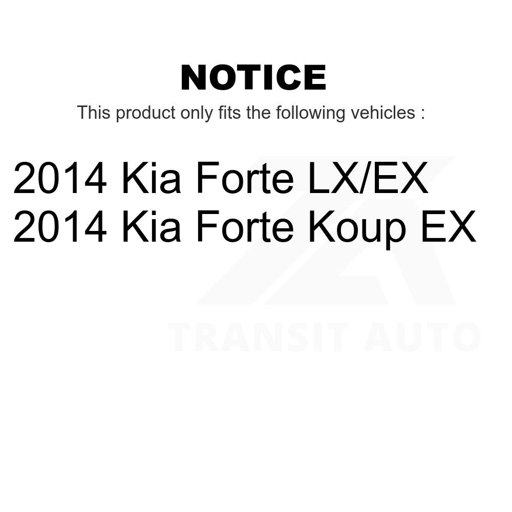 Front Rear Ceramic Brake Pads And Parking Shoes Kit For 2014-2014 Kia Forte Koup