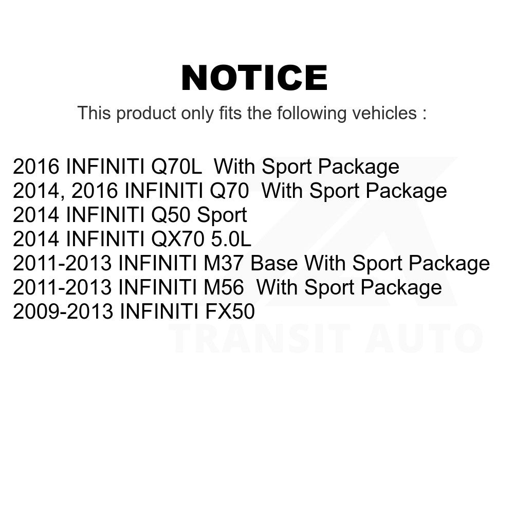 Front Ceramic Brake Pads Rear Parking Shoe Kit For INFINITI Q50 M37 QX70 Q70 M56