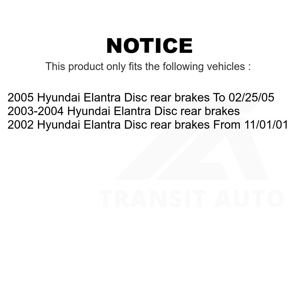 Front Rear Ceramic Brake Pads Kit For Hyundai Elantra Disc rear brakes