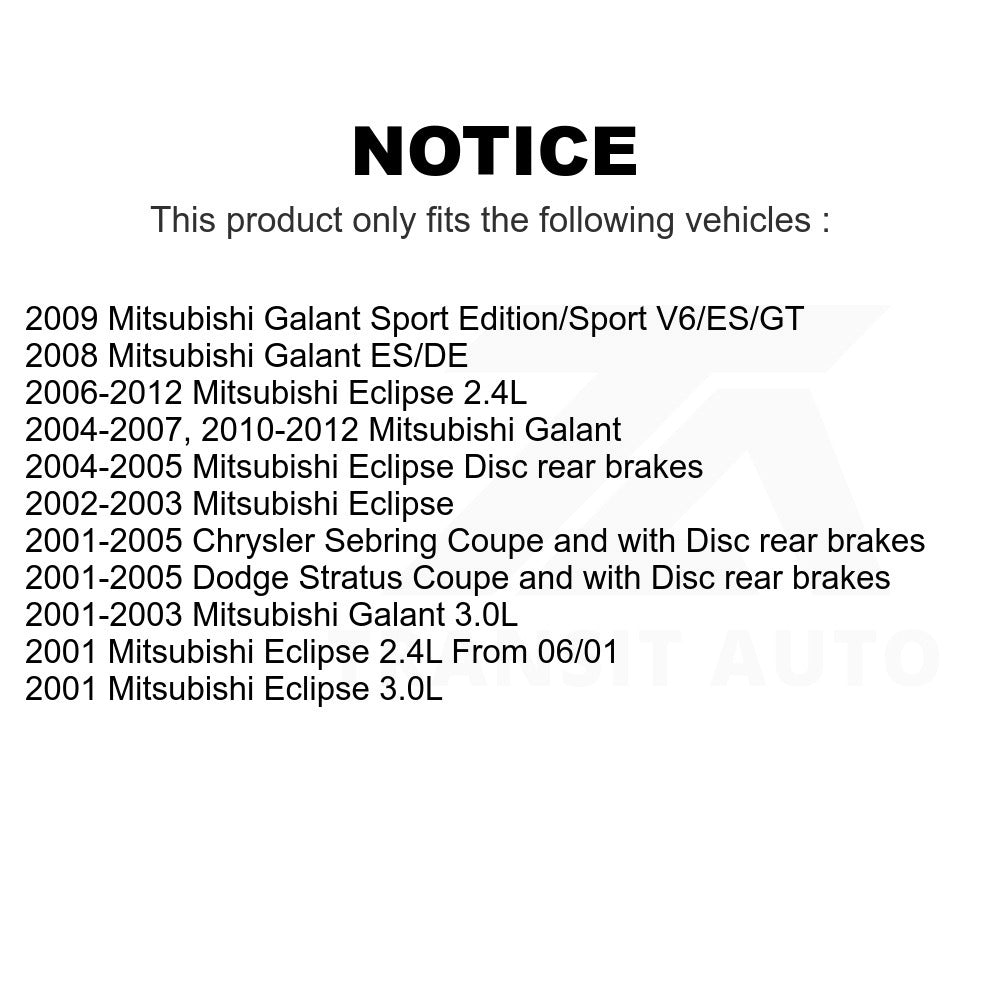 Front Rear Ceramic Brake Pads Kit For Mitsubishi Galant Eclipse Chrysler Sebring