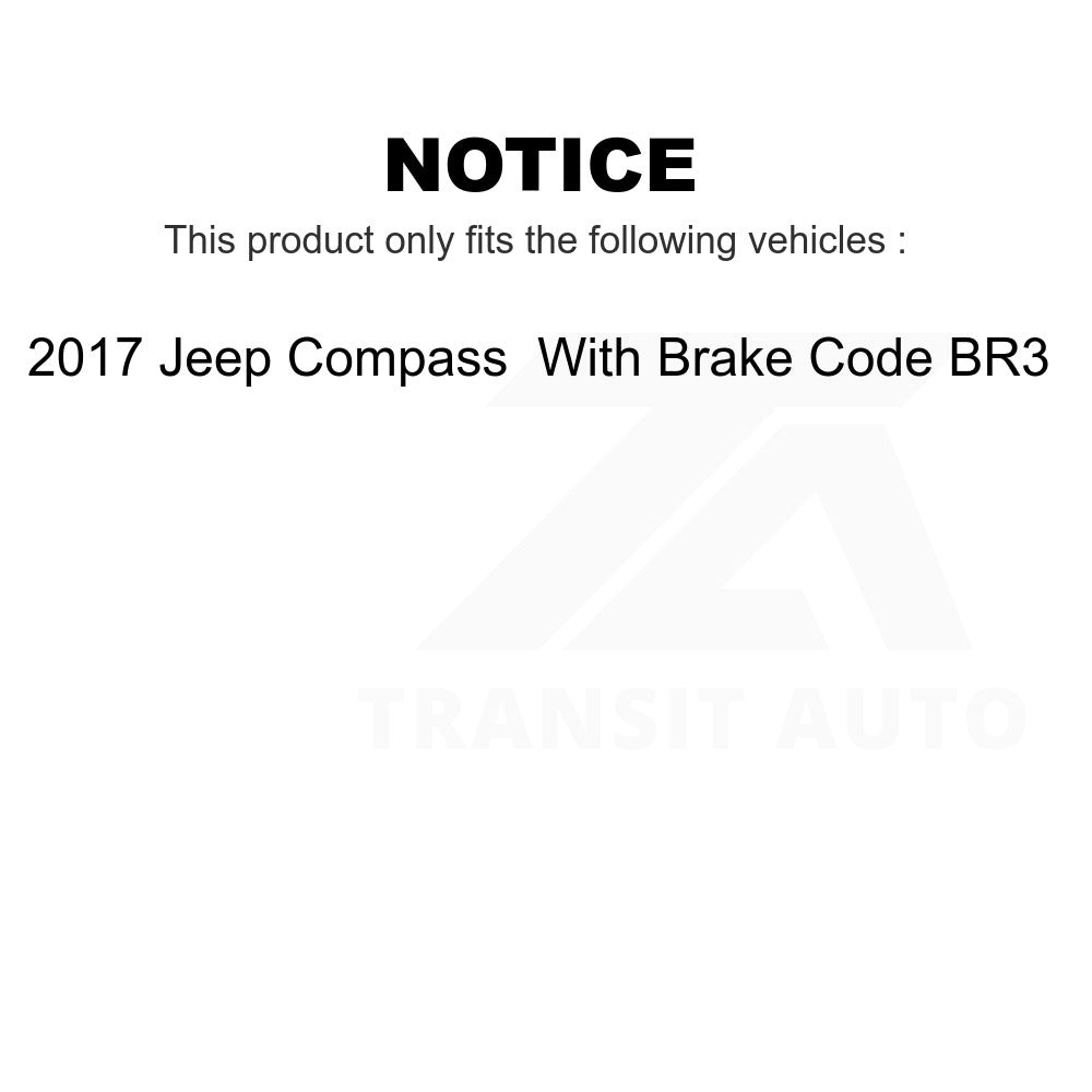 Front Rear Ceramic Brake Pads Kit For 2017 Jeep Compass With Code BR3