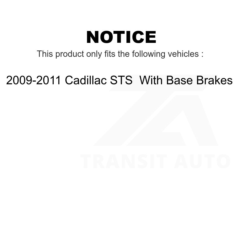 Front Rear Ceramic Brake Pads Kit For 2009-2011 Cadillac STS With Base Brakes