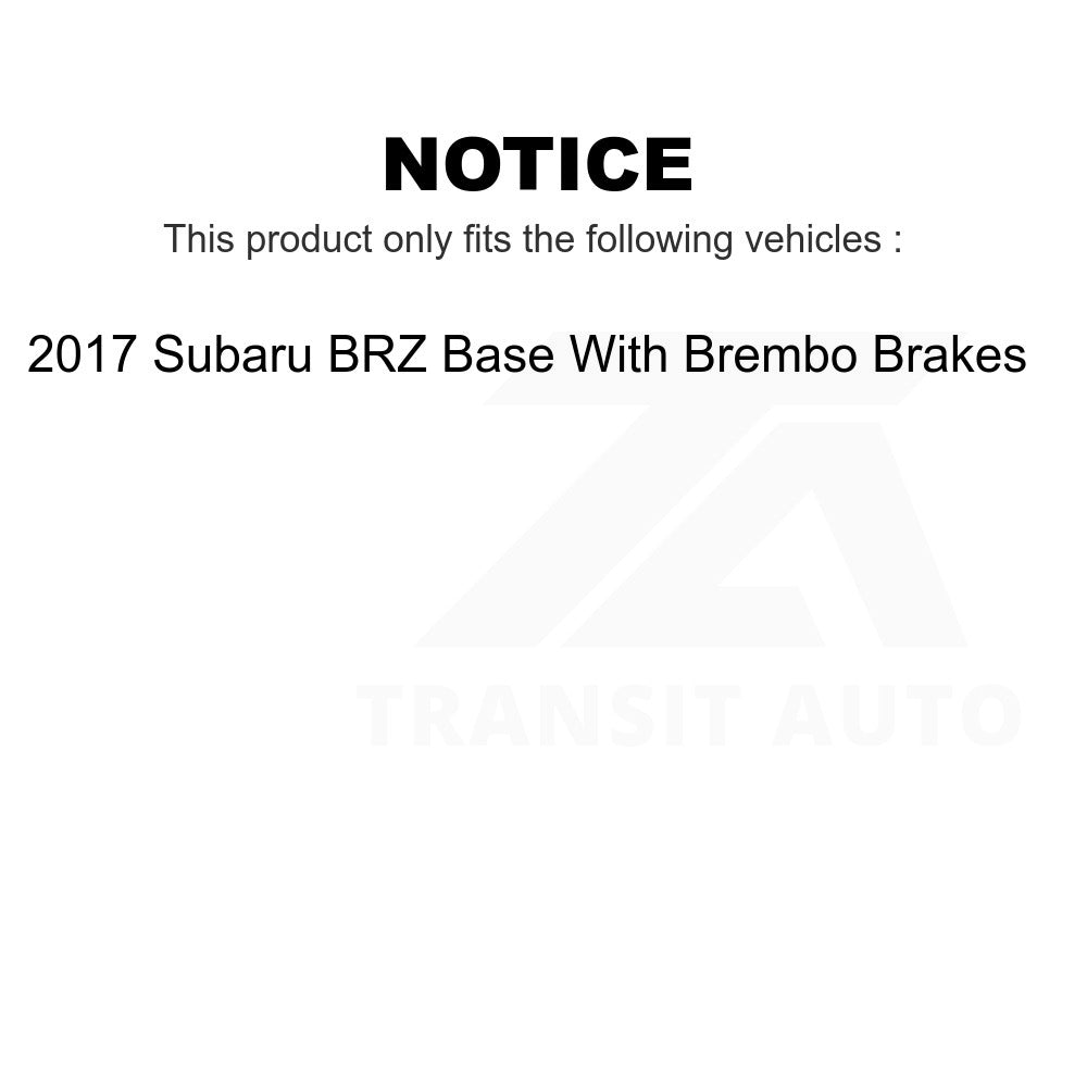 Front Rear Ceramic Brake Pads Kit For 2017 Subaru BRZ Base With Brembo Brakes