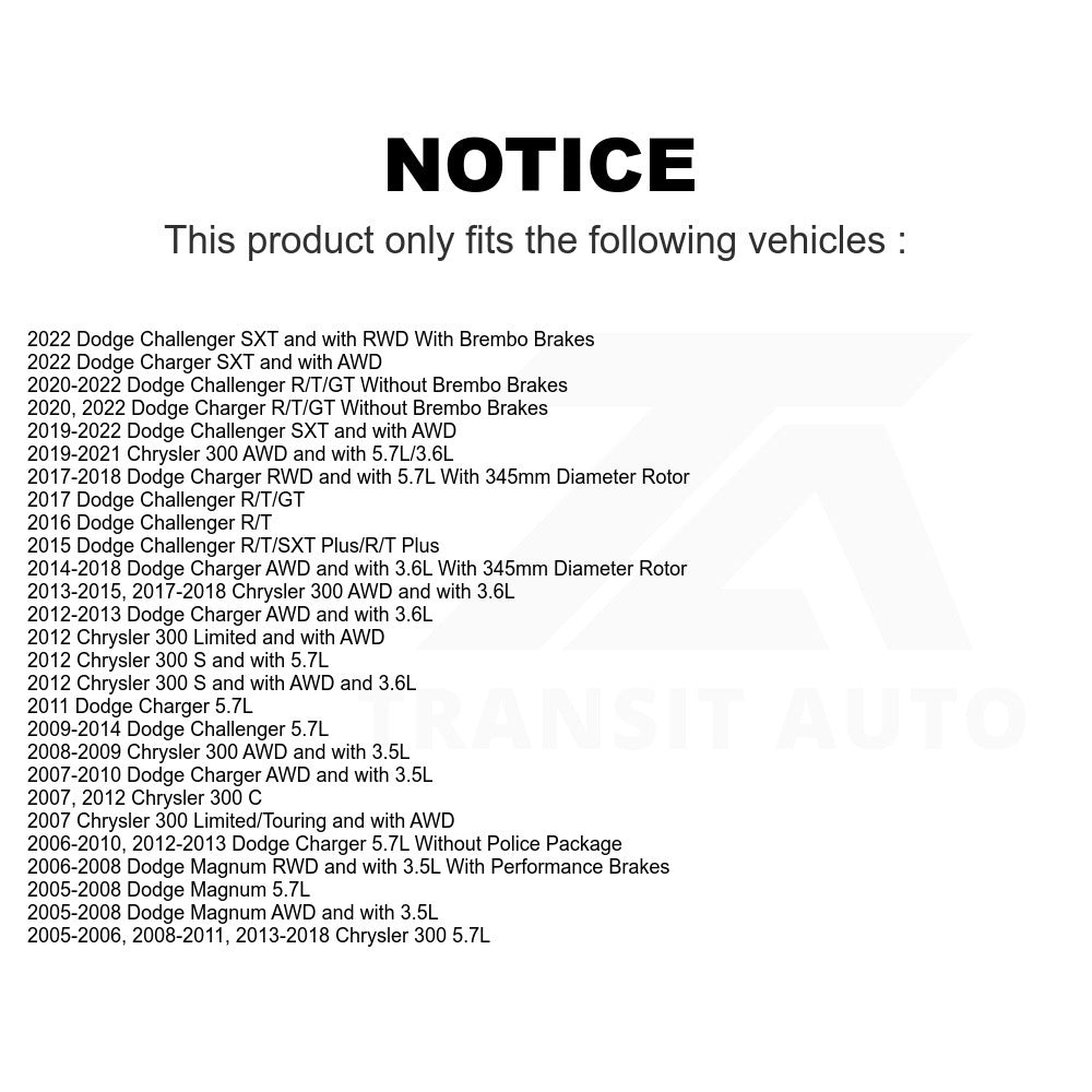 Front Rear Drill Slot Brake Rotor Ceramic Pad Kit For Dodge Charger Chrysler 300