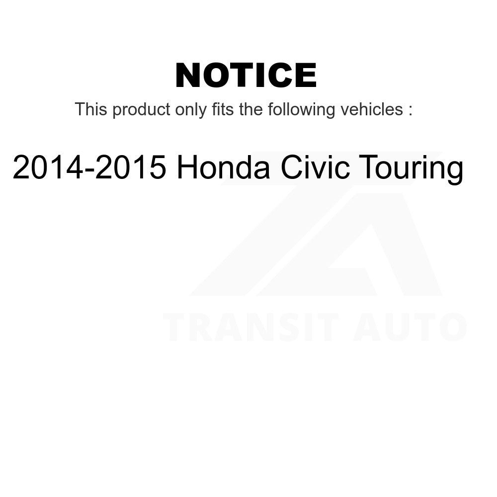 Front Rear Drill Slot Brake Rotors Ceramic Pad Kit For 14-15 Honda Civic Touring