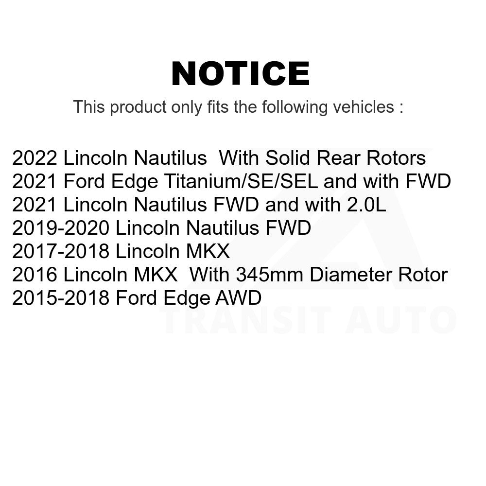 Front Drill Slot Brake Rotors Ceramic Pad Kit For Ford Edge Lincoln MKX Nautilus