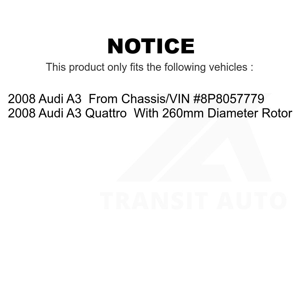 [Front+Rear] 2008 Audi A3 Quattro Performance Drilled & Slotted Brake Rotor & Ceramic Pads Kit For Max Braking