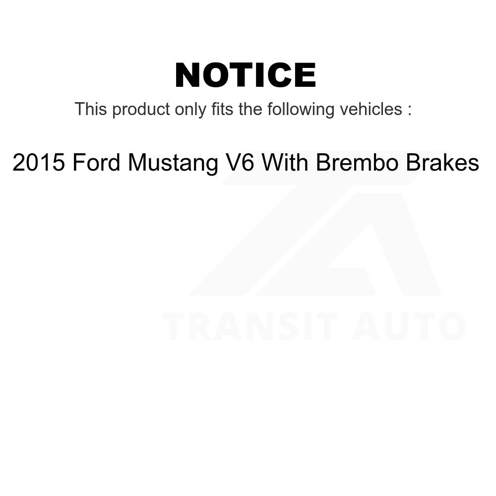 Front Rear Drill Slot Disc Brake Rotors Ceramic Pad Kit For 2015 Ford Mustang V6