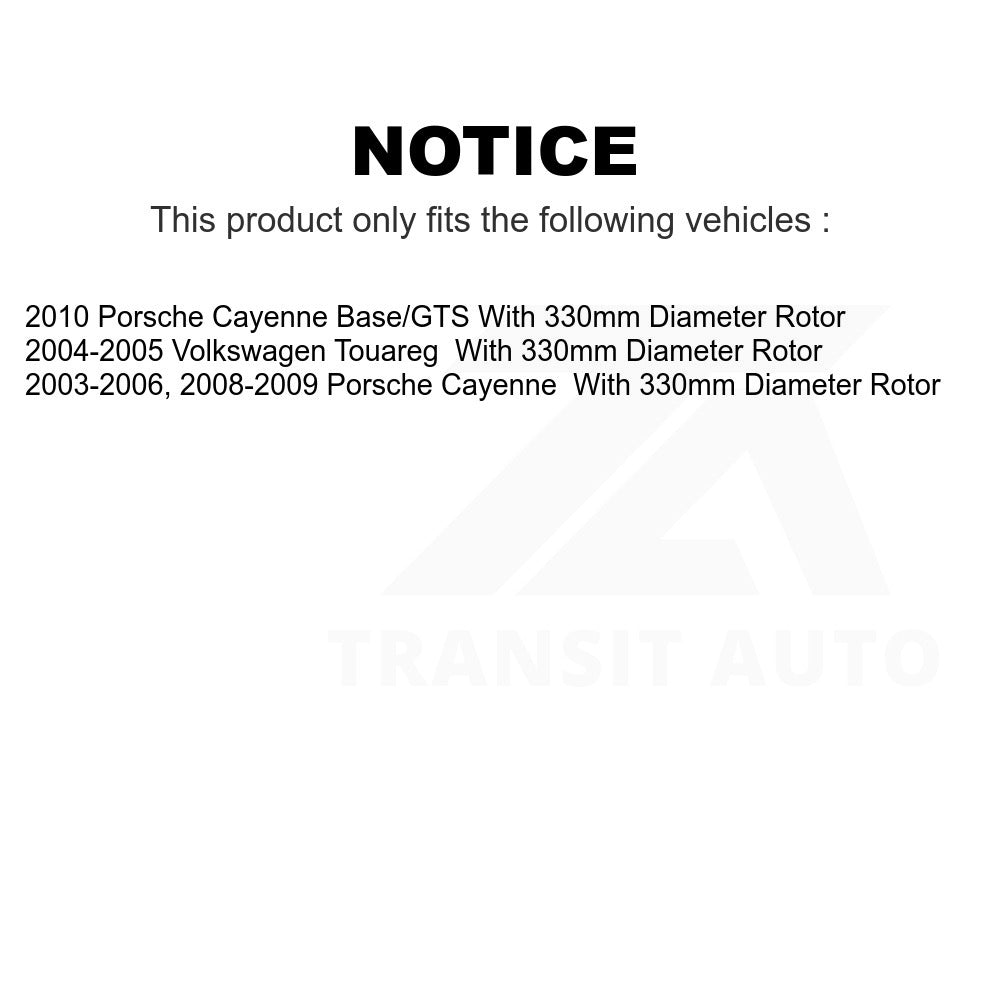 Front Rear Disc Brake Rotor Ceramic Pad Kit (6Pc) For Porsche Cayenne Volkswagen