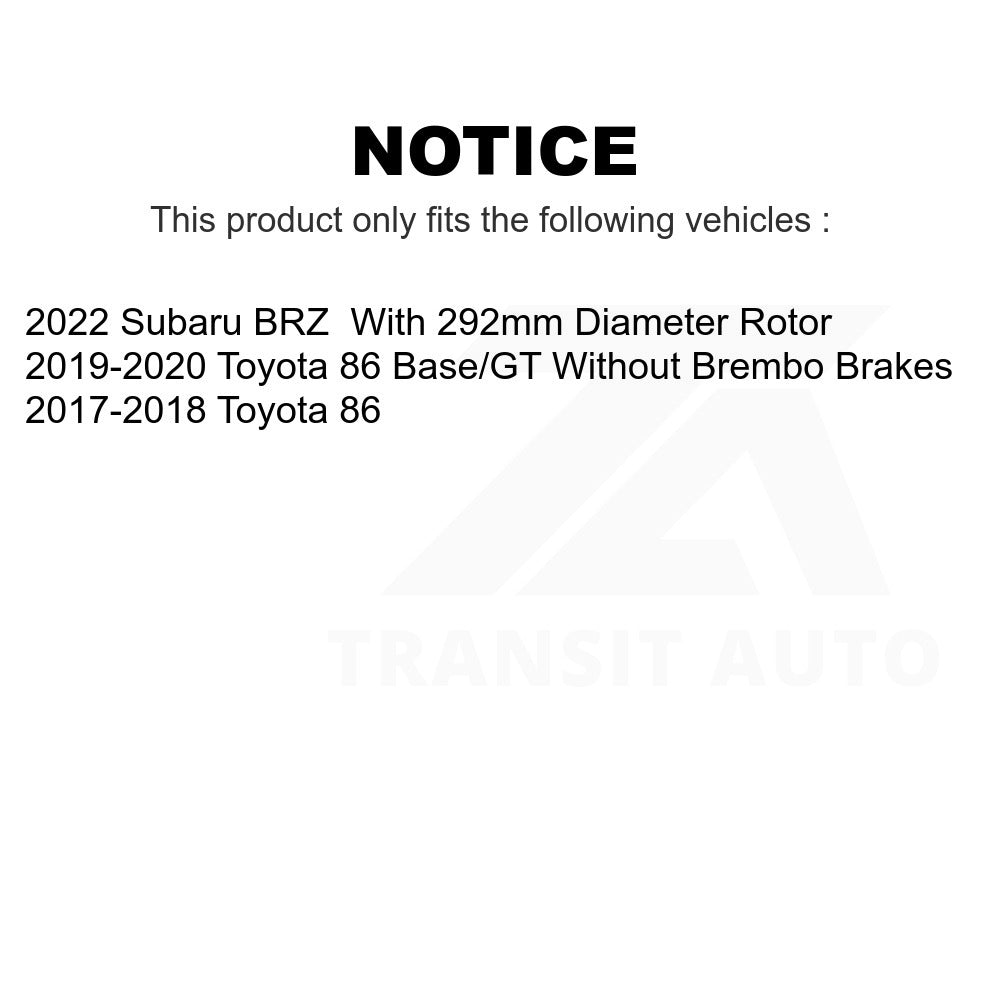 Front Rear Drill Slot Disc Brake Rotors Ceramic Pad Kit For Toyota 86 Subaru BRZ