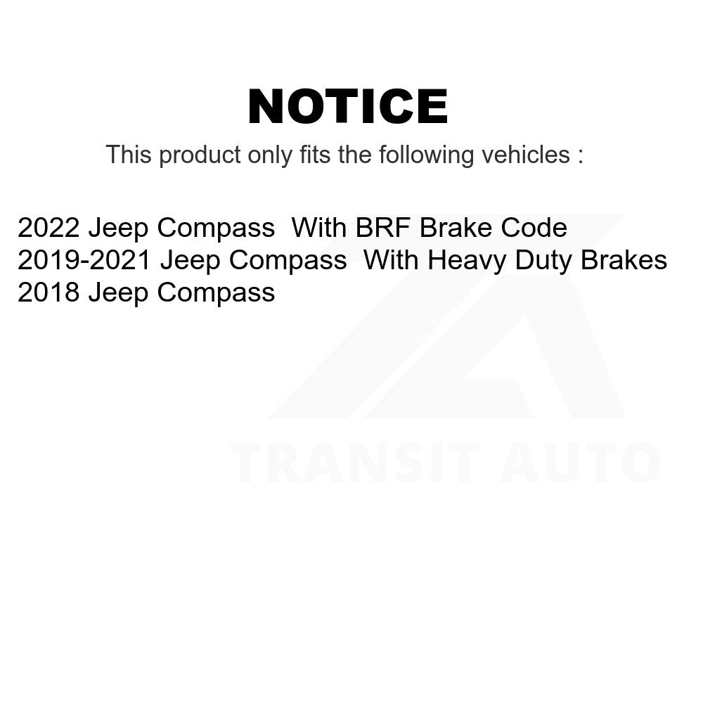 Front Rear Coated Drilled Slot Disc Brake Rotor Ceramic Pad Kit For Jeep Compass