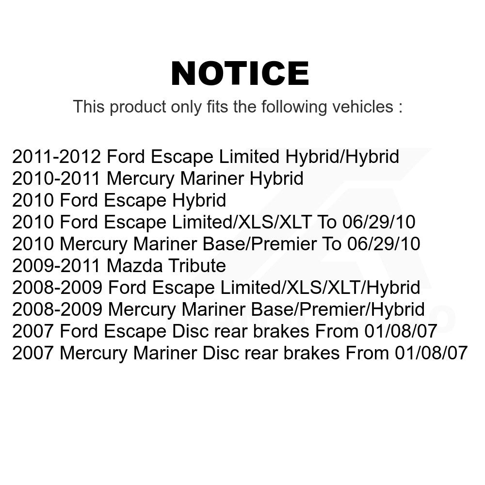 Front Rear Semi-Metallic Brake Pads Drum Shoes Kit For Ford Escape Mercury Mazda