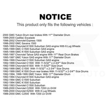 Charger l'image dans la galerie, Front Rear Semi-Metallic Brake Pads Drum Shoes Kit For Chevrolet C1500 K1500 GMC