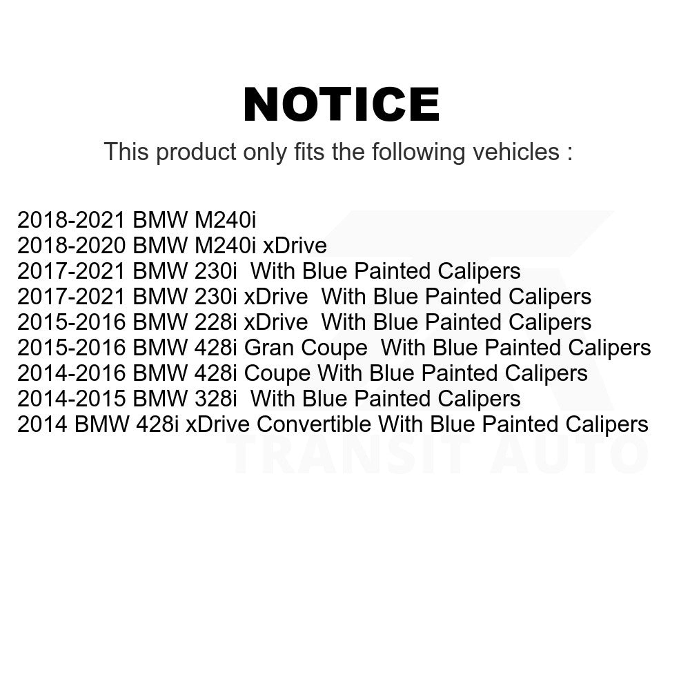 Front Rear Semi-Metallic Brake Pads Parking Shoe Kit For BMW 328i 428i Gran 230i