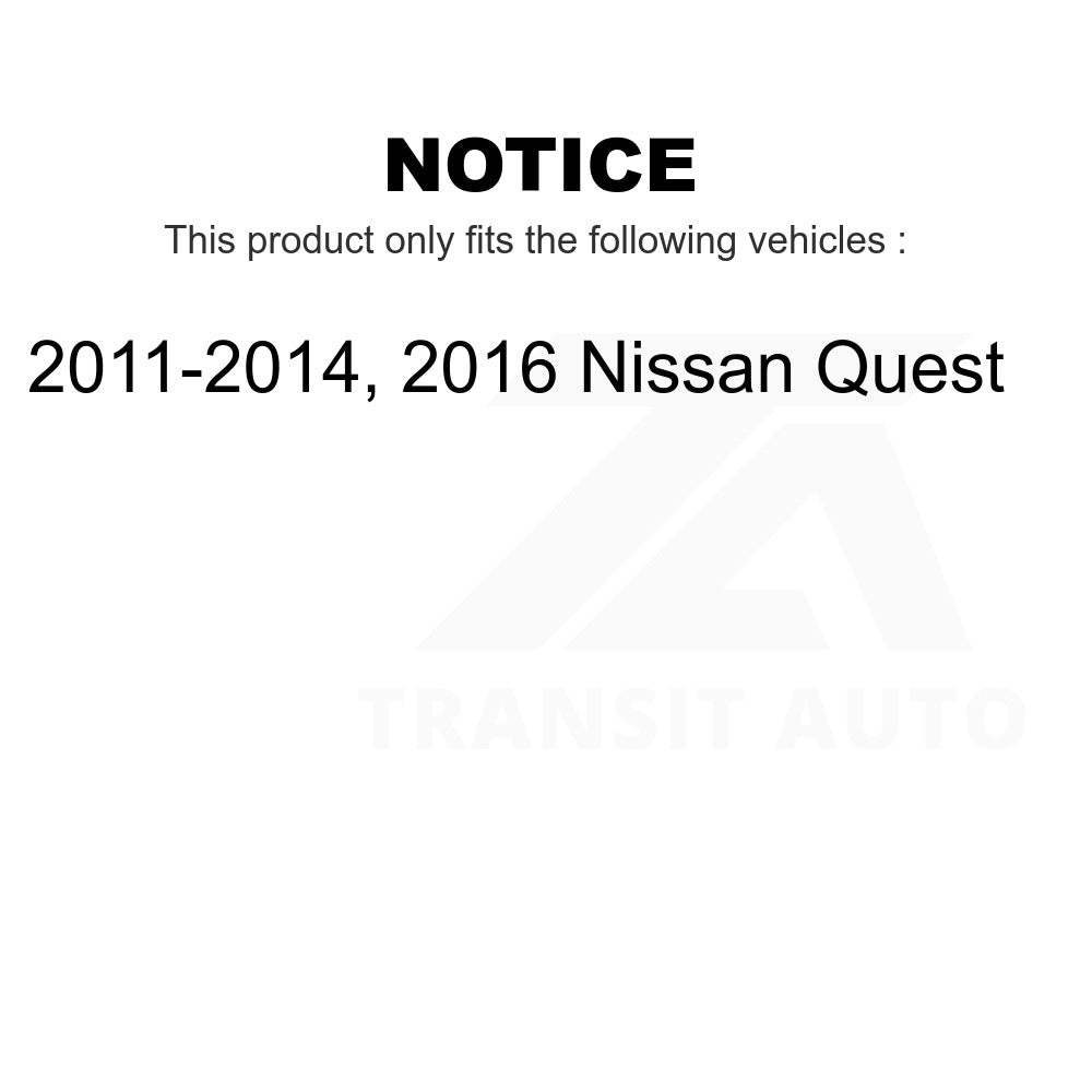 Front Rear Semi-Metallic Brake Pads And Parking Shoes Kit For Nissan Quest