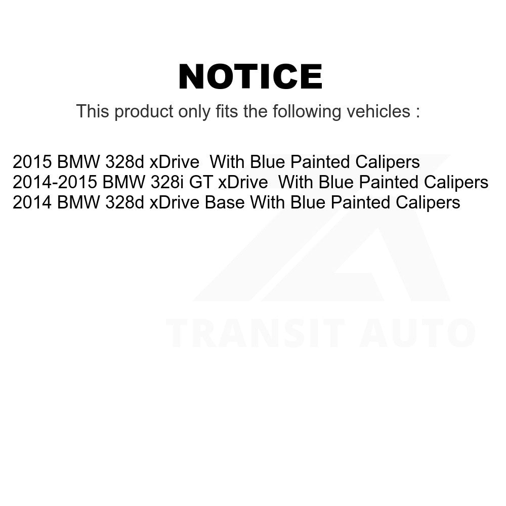 Front Rear Semi-Metallic Brake Pads Parking Shoe Kit For BMW 328i GT xDrive 328d