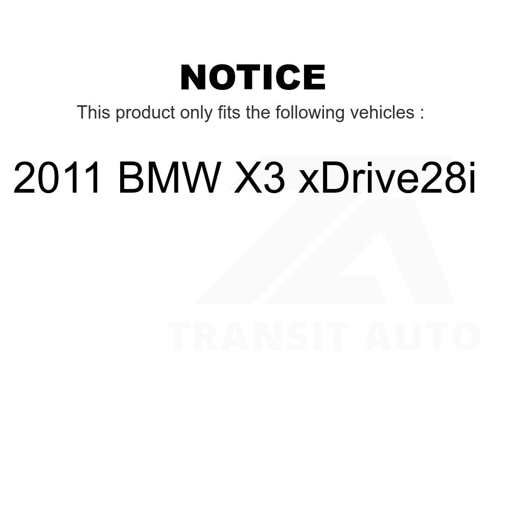 Front Rear Semi-Metallic Brake Pads & Parking Shoe Kit For 2011 BMW X3 xDrive28i