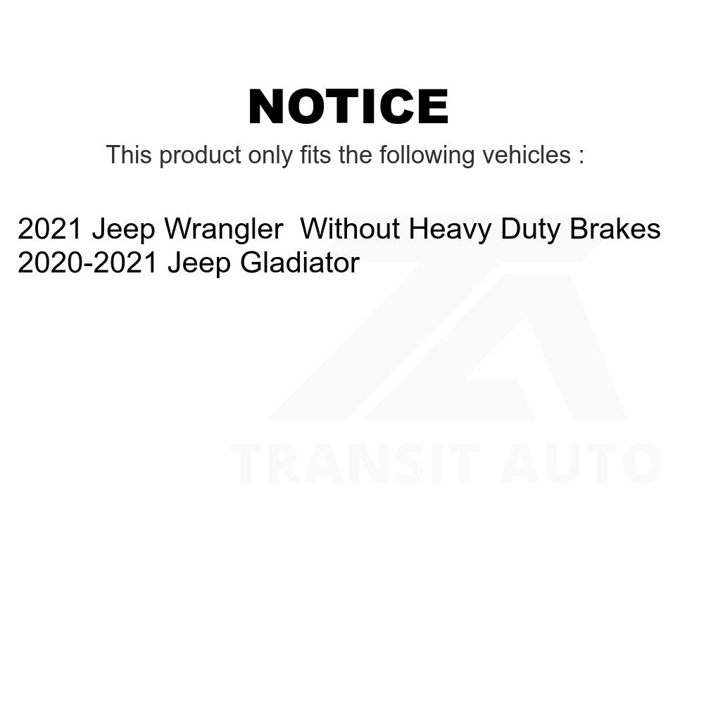 Front Rear Semi-Metallic Brake Pads Parking Shoe Kit For Jeep Gladiator Wrangler