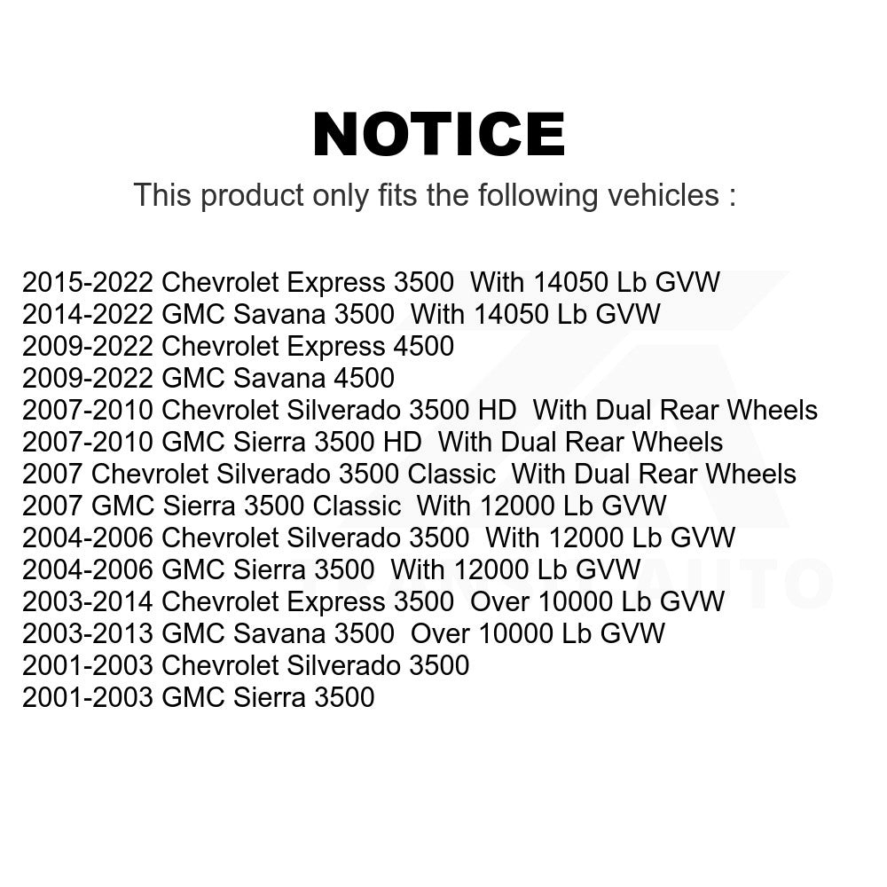 Front Coated Brake Rotor Pair For Chevrolet Express 3500 GMC Savana Silverado HD