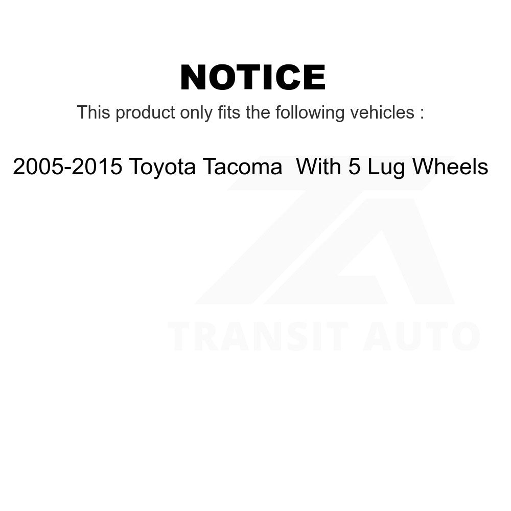 Front Coated Disc Brake Rotor Pair For 2005-2015 Toyota Tacoma With 5 Lug Wheels