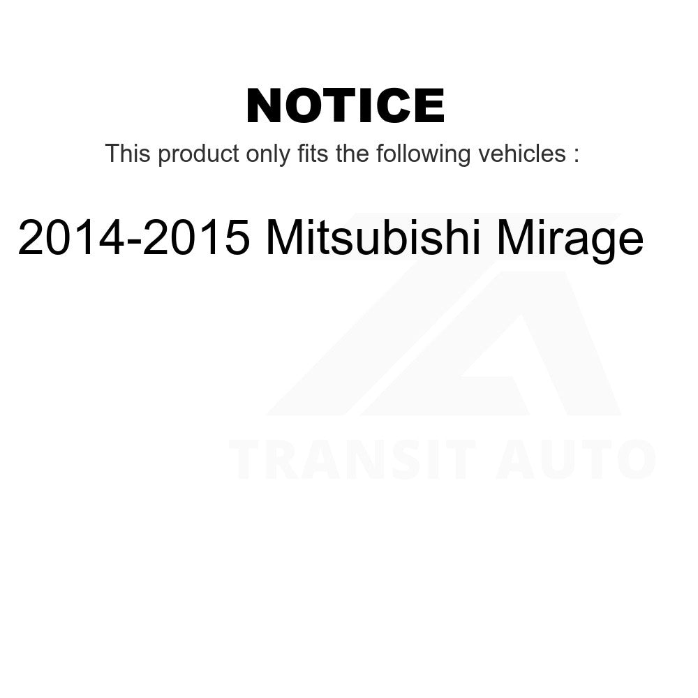 Front Coated Disc Brake Rotors Pair For 2014-2015 Mitsubishi Mirage