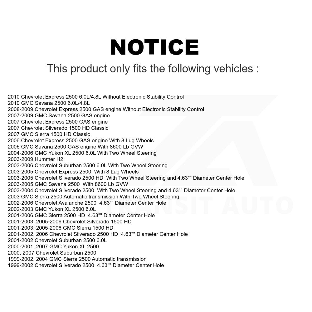 Front Rear Coat Brake Rotor Kit For Chevrolet Silverado 2500 HD GMC Sierra H2 XL