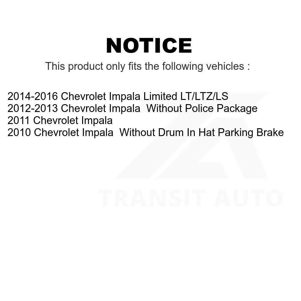 Front Rear Coated Disc Brake Rotors Kit For Chevrolet Impala Limited