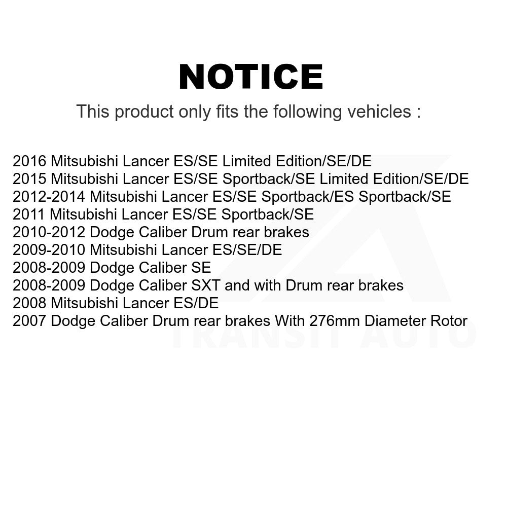 Front Rear Coated Disc Brake Rotors Kit For Dodge Caliber Mitsubishi Lancer