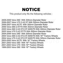Charger l'image dans la galerie, Front Rear Coated Disc Brake Rotors Kit For Volvo S60 V70 XC70 S80