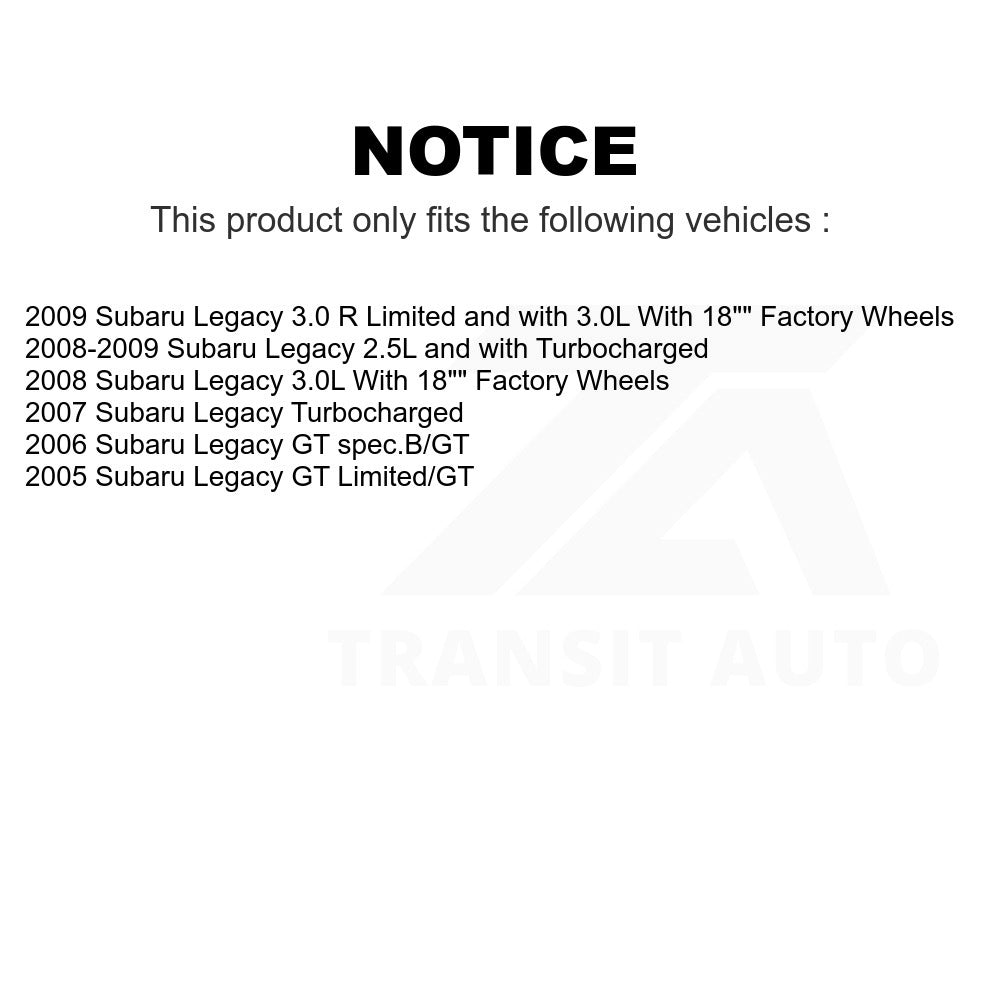 Front Rear Coated Disc Brake Rotors Kit For Subaru Legacy