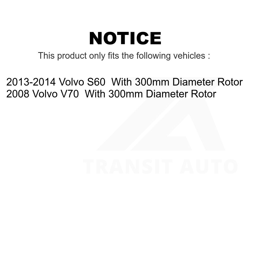 Front Rear Coat Disc Brake Rotor Kit For Volvo S60 V70 With 300mm Diameter