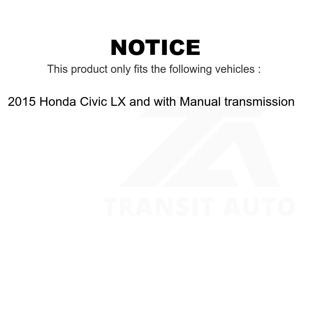 Front Rear Disc Brake Rotors Ceramic Pad & Coated Drum Kit (7Pc) For Honda Civic