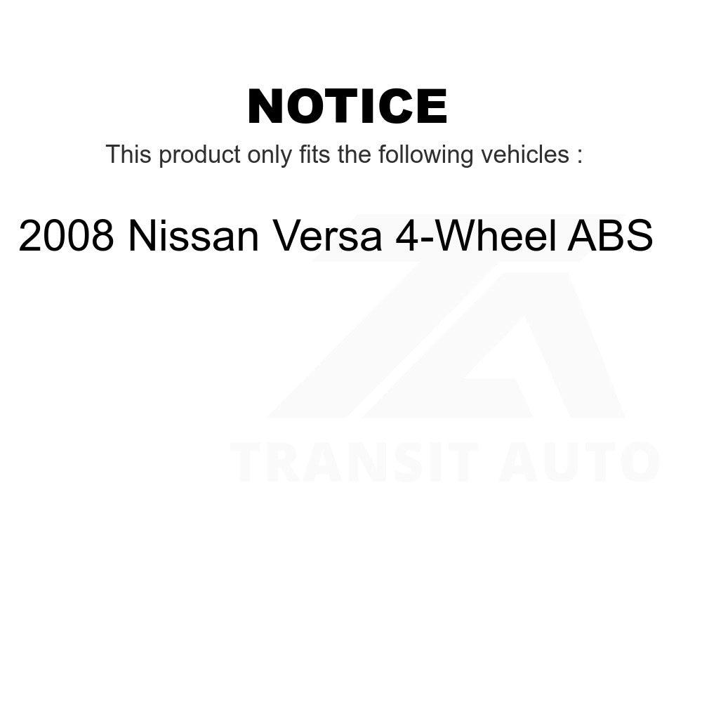 Front Rear Coated Disc Brake Rotor Ceramic Pad & Drum Kit (7Pc) For Nissan Versa