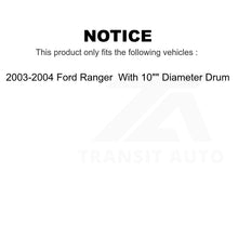 Charger l&#39;image dans la galerie, Rear Coated Brake Drum Shoe Kit For 2003-2004 Ford Ranger With 10&quot; Diameter