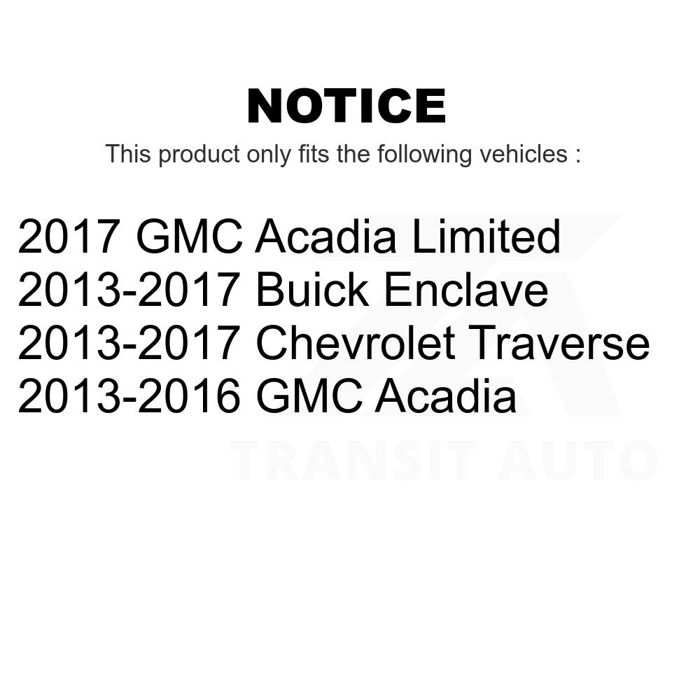 Front Rotors Brake Pads Bearing Suspension Kit (15Pc) For Chevrolet Traverse GMC