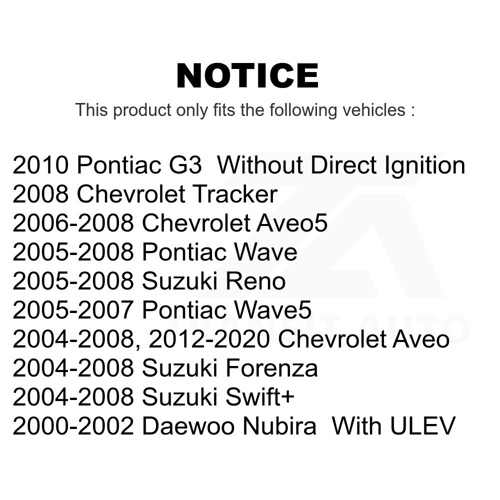 Mpulse Ignition Coil Kit For Chevrolet Aveo Suzuki Forenza Reno Daewoo Nubira G3