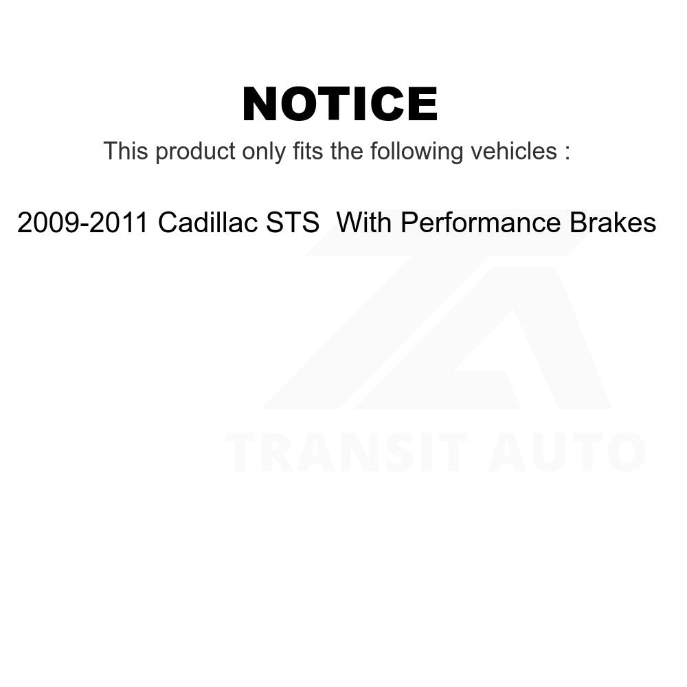 Front Rear Semi-Metallic Brake Pads Kit For Cadillac STS With Performance Brakes