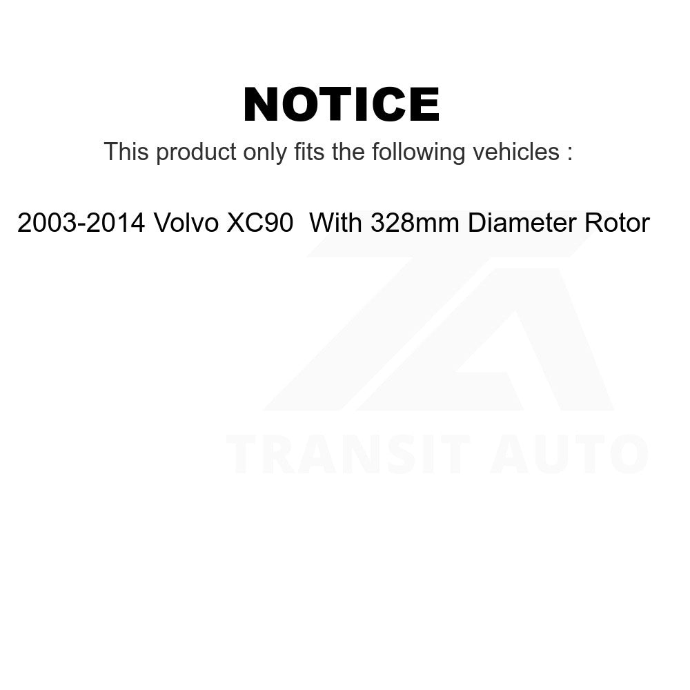 Front Rear Semi-Metallic Brake Pads Kit For Volvo XC90 With 328mm Diameter Rotor