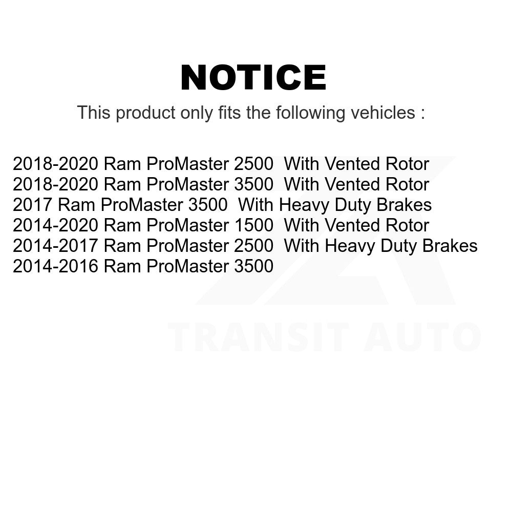 Front Rear Semi-Metallic Brake Pads Kit For Ram ProMaster 1500 2500 3500