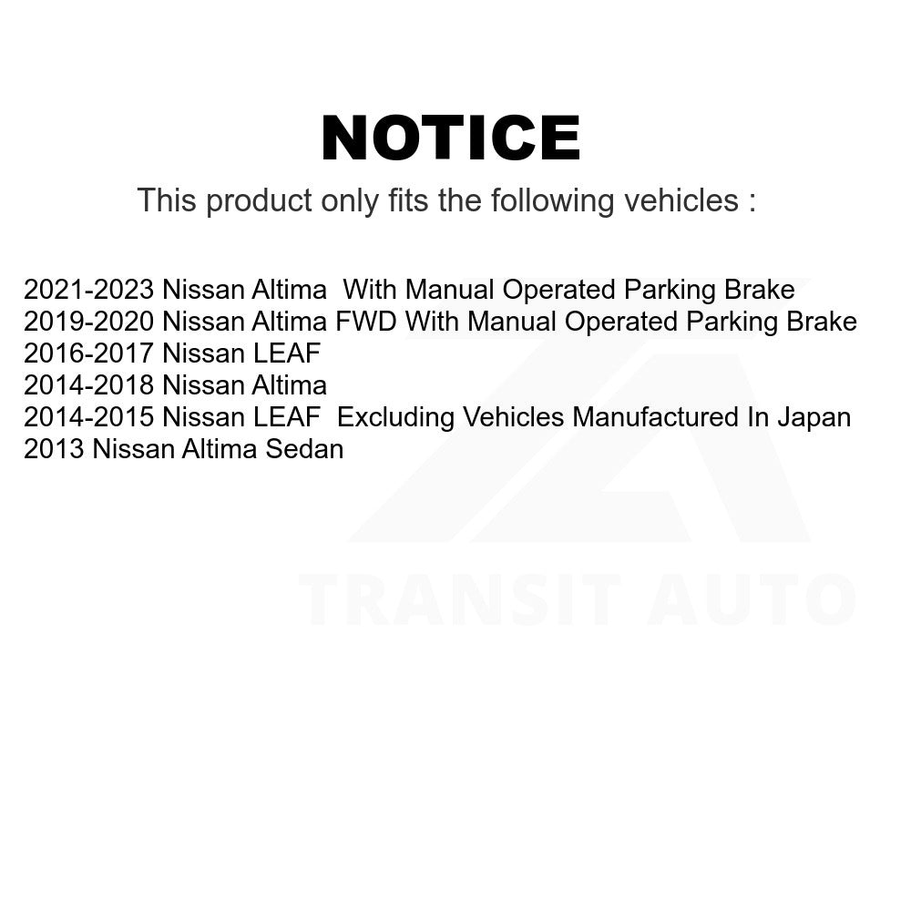 Front Rear Semi-Metallic Brake Pads Kit For Nissan Altima LEAF