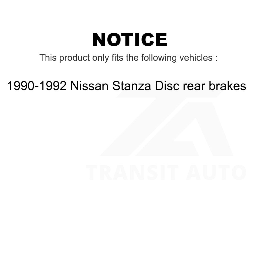 Front Rear Semi-Metallic Brake Pads Kit For 90-92 Nissan Stanza Disc rear brakes