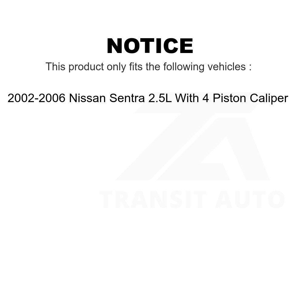 Front Rear Semi-Metallic Brake Pads Kit For Nissan Sentra With 4 Piston Caliper