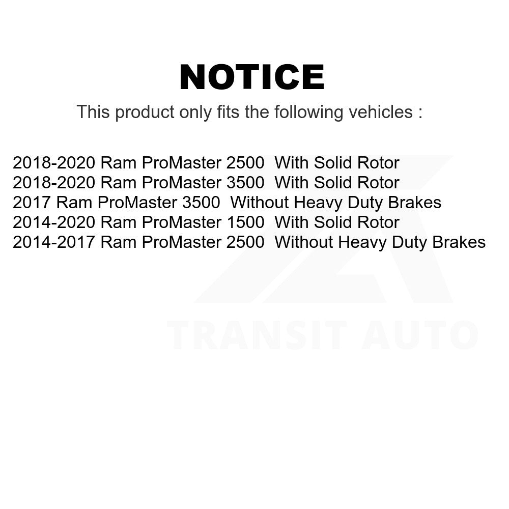 Front Rear Semi-Metallic Brake Pads Kit For Ram ProMaster 1500 2500 3500