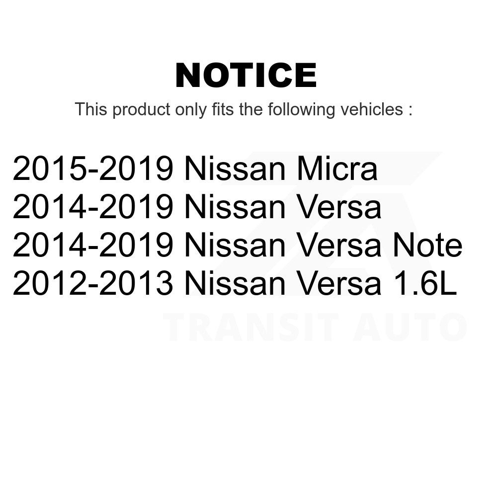 Front Rear Semi-Metallic Brake Pads & Drum Shoes Kit For Nissan Versa Note Micra