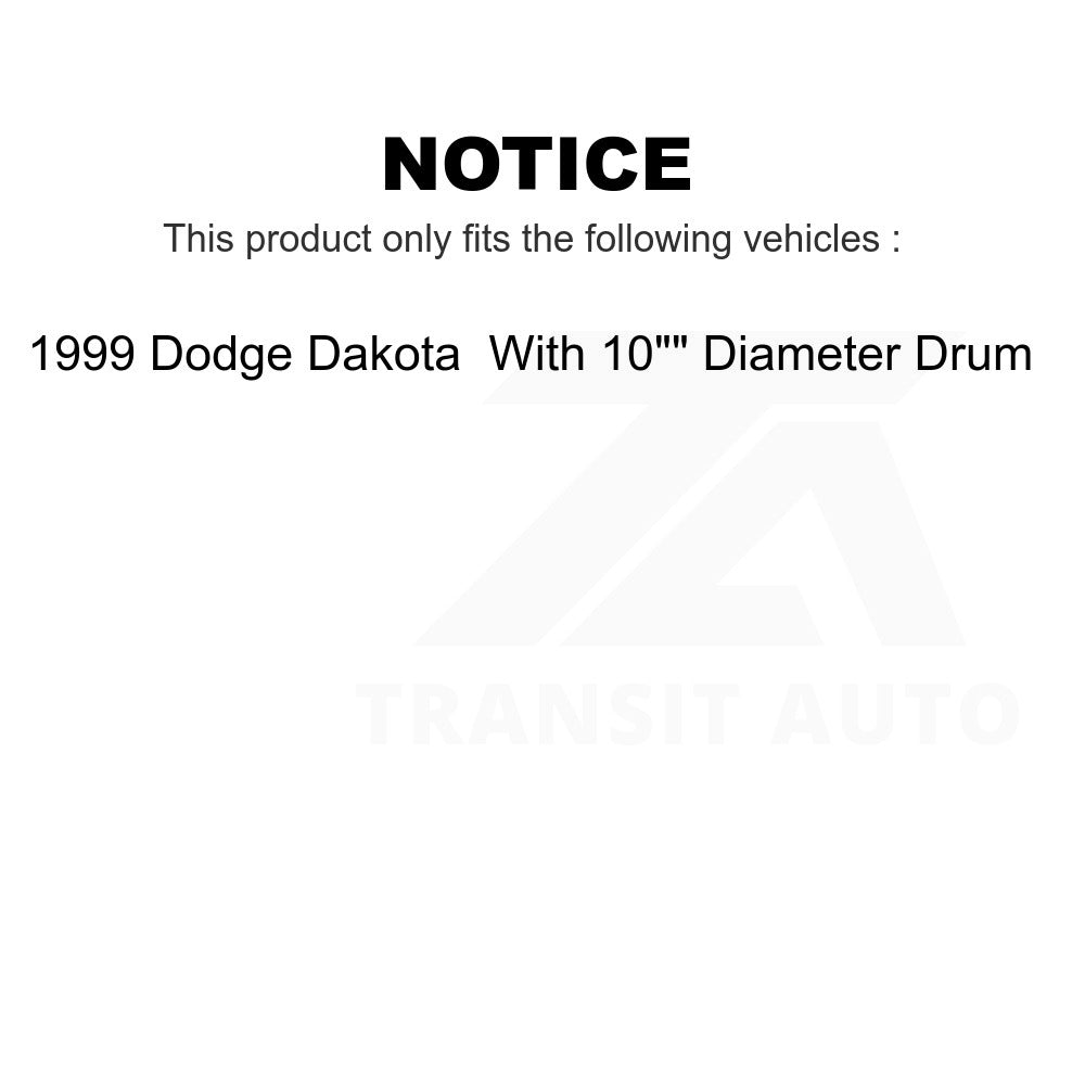 Front Rear Semi-Metallic Brake Pads And Drum Shoes Kit For Dodge Dakota