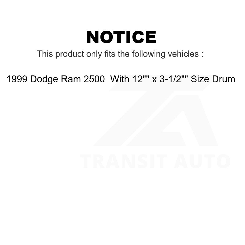 Front Rear Semi-Metallic Brake Pads And Drum Shoes Kit For Dodge Ram 2500