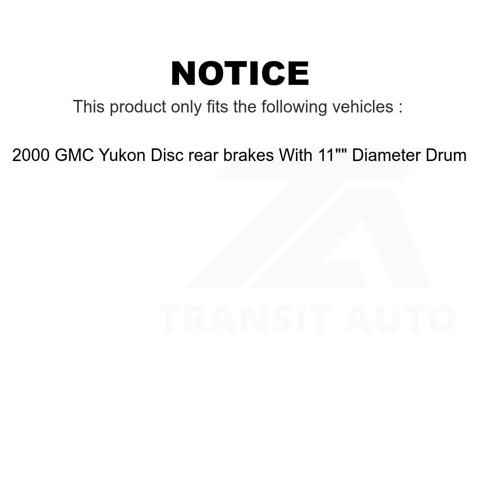 Front Rear Semi-Metallic Brake Pads Drum Shoe Kit For GMC Yukon Disc rear brakes